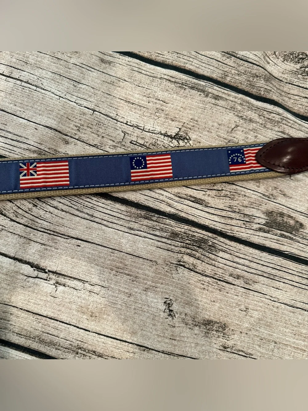 The Belted Cow Men’s Historical American Flags Ribbon Club Belt Size 34